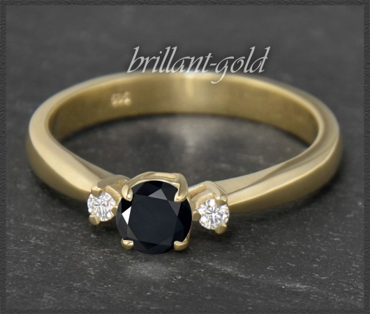 Brillant Ring 0,49ct; Solitär 0,42ct, 585 Gelbgold